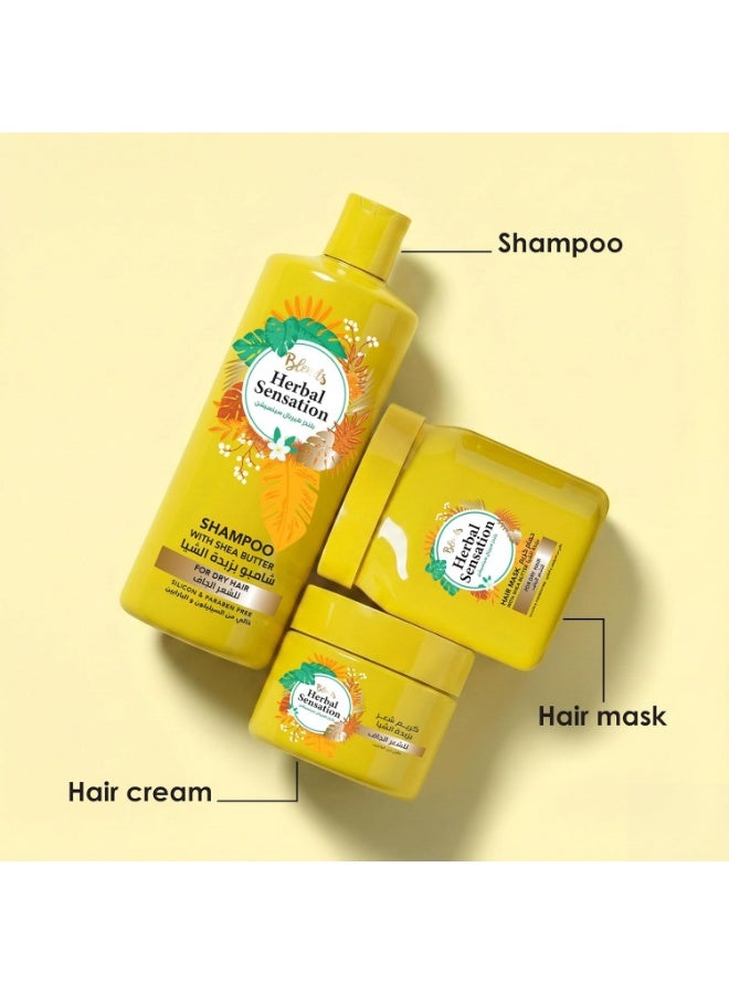 Blends Herbal Sensation Shea Butter Hair Mask for Dry Hair – Deep Hydration & Manageability Treatment – Silicone & Paraben Free – 600 ml - Image 2